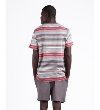 Antonio Miro Pajama Stripes Short Sleeve Cubes gris