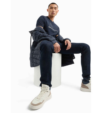 Armani Exchange Navy quilted coat