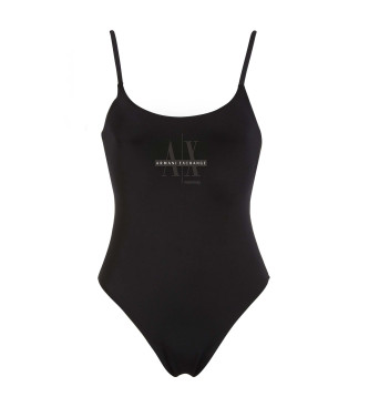 Armani Exchange Einfarbig schwarzer Badeanzug