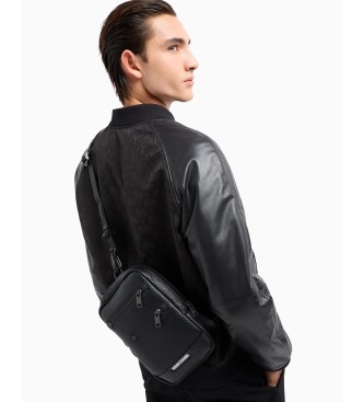 Armani Exchange Bolsa de ombro com logtipo preto