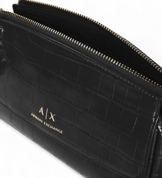 Armani Exchange Czarny grawerowany pasek na ramię