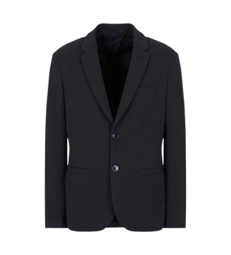 Armani Exchange Blazer de piqu azul-marinho