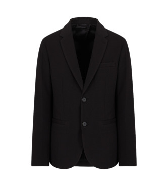 Armani Exchange Blazer de piqu preto