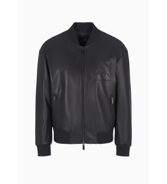 Armani Exchange Czarna kurtka w stylu biker