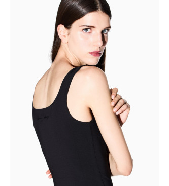 Armani Exchange Schwarzer einfarbiger Bodysuit