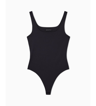 Armani Exchange Schwarzer einfarbiger Bodysuit