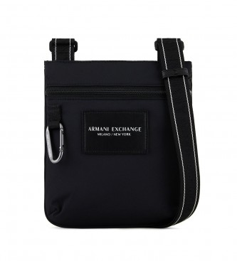 Armani Exchange Nylonowa torba na ramię czarna