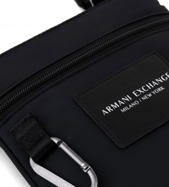 Armani Exchange Nylonowa torba na ramię czarna