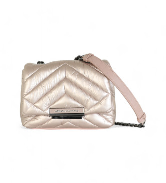 Armani Exchange Lille skuldertaske med pink matelass-finish