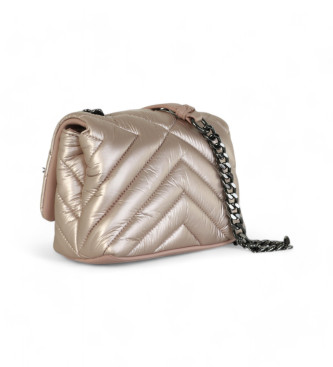 Armani Exchange Lille skuldertaske med pink matelass-finish