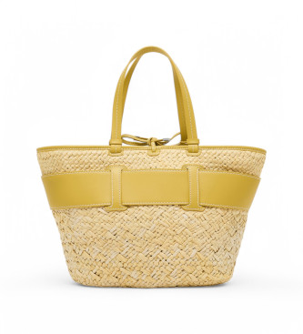 Armani Exchange Yellow raffia bag