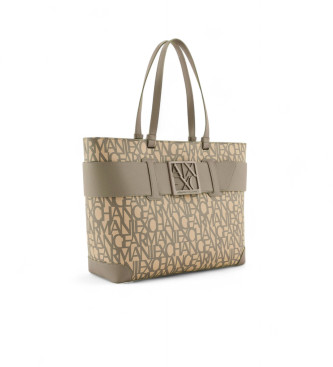 Armani Exchange Sac  main monogramme marron