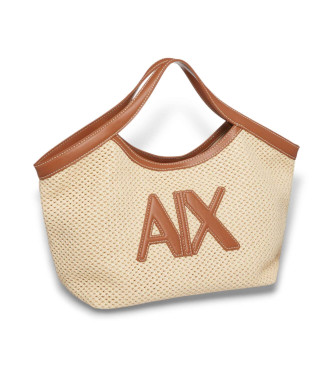 Armani Exchange Borsa della spesa beige