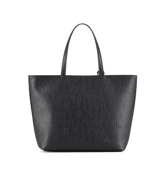 Armani Exchange Saco Shoppper com logtipo gravado a preto