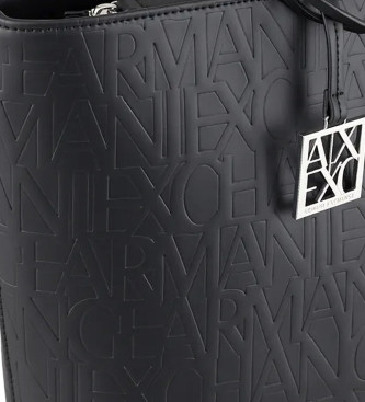Armani Exchange Saco Shoppper com logtipo gravado a preto