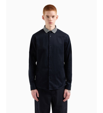 Armani Exchange Contrasterende navy overhemd