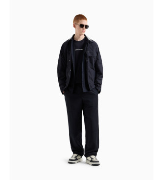 Armani Exchange Contrasterende navy overhemd