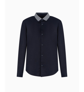 Armani Exchange Contrasterende navy overhemd