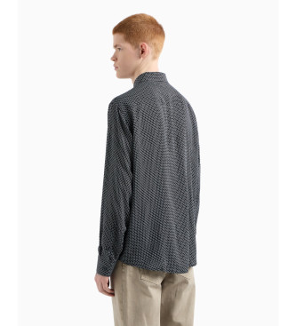 Armani Exchange Srajca običajnega kroja iz mornariške tkanine ASV