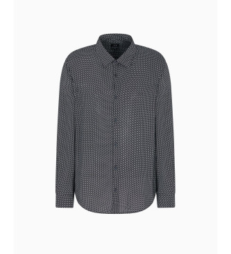 Armani Exchange Srajca običajnega kroja iz mornariške tkanine ASV