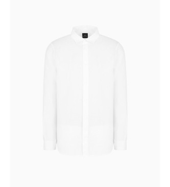 Armani Exchange Camicia in lino bianco attillata