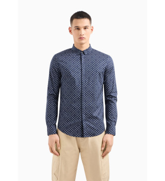 Armani Exchange Blauw casual overhemd