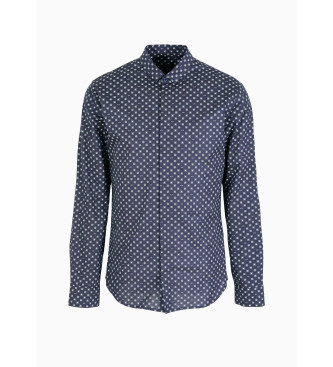 Armani Exchange Blauw casual overhemd
