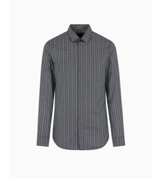 Armani Exchange Skjorte med mikroprint, sort