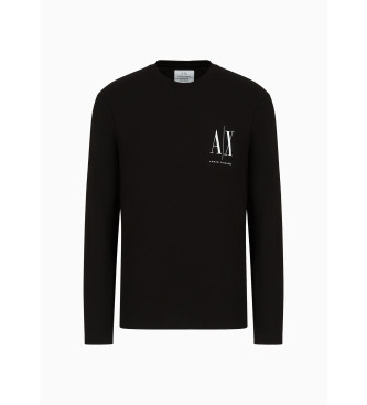 Armani Exchange T-shirt Ax lange mouw zwart