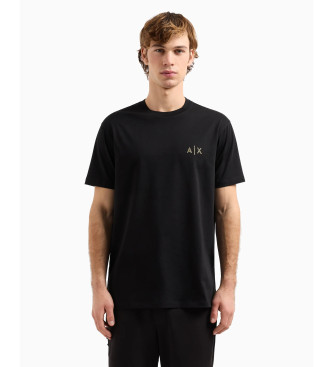 Armani Exchange Logo-Kurzarm-T-Shirt schwarz