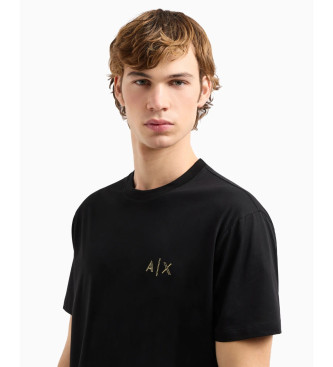 Armani Exchange Koszulka z krótkim rękawem z logo, czarna