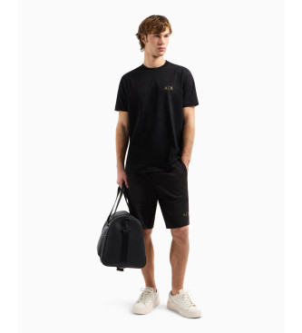 Armani Exchange T-shirt de manga curta com logtipo preto