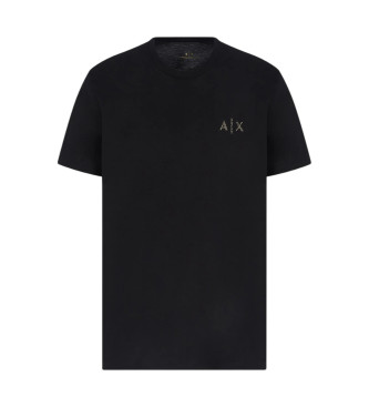 Armani Exchange T-shirt de manga curta com logtipo preto