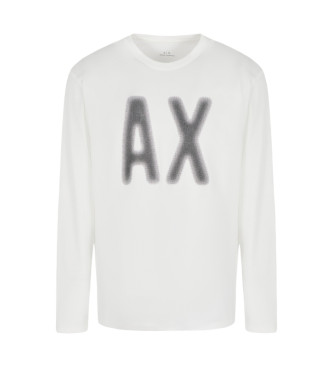 Armani Exchange Langrmeliges weies Logo-T-Shirt