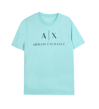 Armani Exchange T-shirt turchese in maglia vestibilit regolare