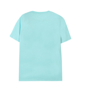 Armani Exchange Turquoise gebreid T-shirt met normale pasvorm