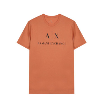 Armani Exchange T-shirt arancione in maglia dalla vestibilit regolare