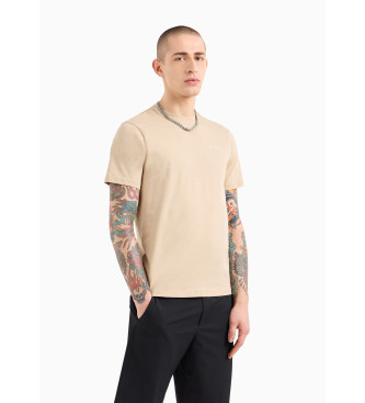 Armani Exchange T-shirt beige in maglia dalla vestibilit regolare