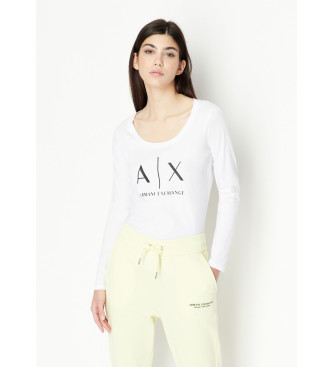 Armani Exchange T-shirt bianca in maglia dalla vestibilit regolare