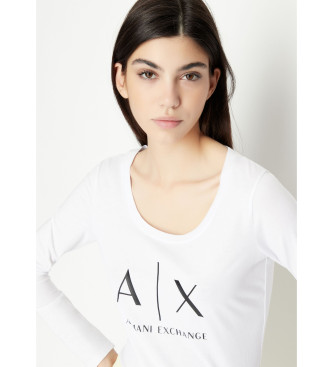 Armani Exchange Stickad T-shirt med normal passform vit