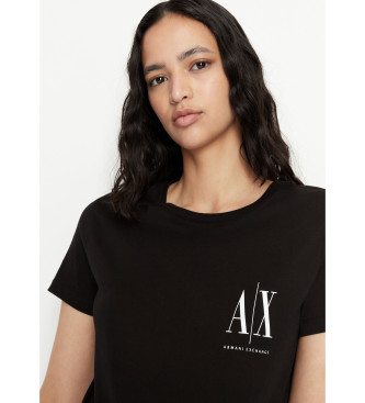 Armani Exchange T-shirt de malha de corte regular preta