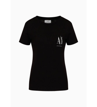 Armani Exchange Regular Fit Strick-T-Shirt schwarz