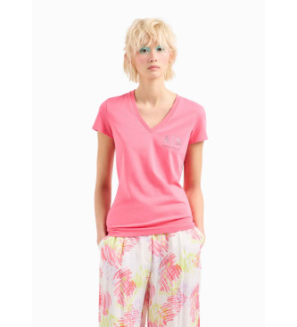 Armani Exchange Rosa einfarbiges T-Shirt