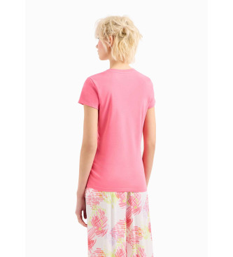 Armani Exchange Roze effen t-shirt