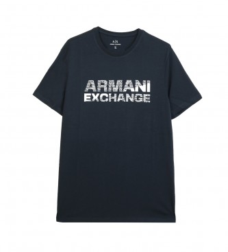 Armani Exchange T-shirt com logótipo azul-marinho