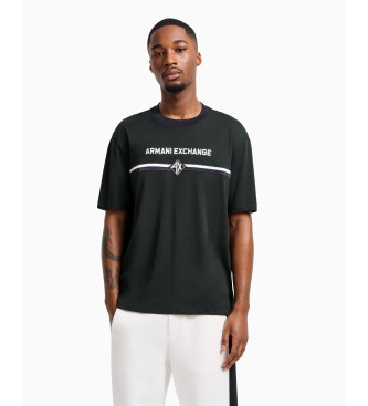 Armani Exchange T-shirt com logtipo preto