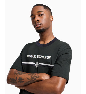 Armani Exchange T-shirt com logtipo preto