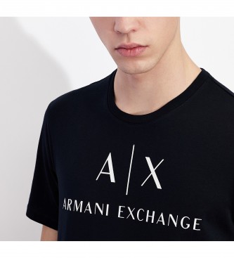 Armani Exchange Camisa de manga curta colarinho de manga curta marinha escura