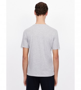 Armani Exchange T-shirt de manga curta colarinho de gola cinzento
