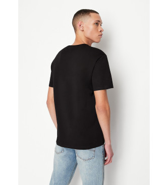 Armani Exchange ICON majica s kratkimi rokavi in kratkim vratom črna